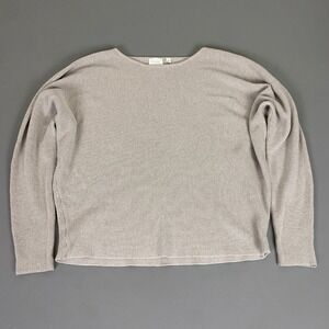 CYRUS Sweater Women's‎ XL Beige Waffle Knit Rayon Nylon Long Sleeve Oversized